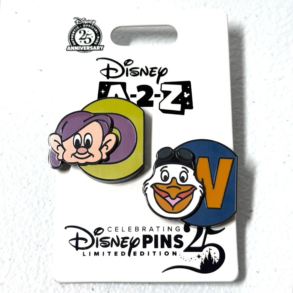 Disney A 2 Z Pin Series Dopey D Wilbur W A2Z Limited Edition‎ 2 Pin Set NEW 2025